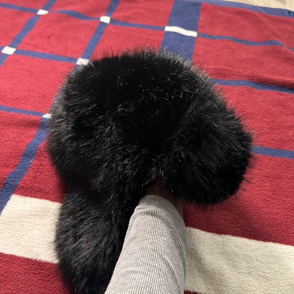 Vintage Havana black faux fur trapper big chunky hat hairy winter fleece lined - Picture 3 of 7